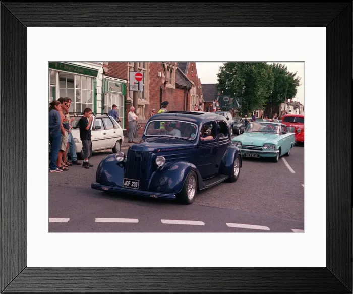Framed Print : Blue Custom Car Dave Cannons Ford Pilot 36 with 327 GI Chevy lump This car stood for Framed Print : Blue Custom Car Dave Cannons Ford Pilot 36 with 327 GI Chevy lump This car stood for