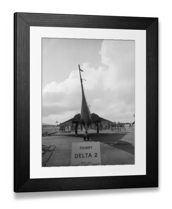 Framed Print : Aircraft Fairey Delta 2 Fairey Delta research aircraft on display at the SBAC Framed Print : Aircraft Fairey Delta 2 Fairey Delta research aircraft on display at the SBAC