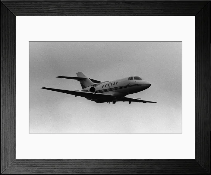 Framed Print : Aircraft British Aerospace BAe125 executive jet May 1987 demonstration flight Framed Print : Aircraft British Aerospace BAe125 executive jet May 1987 demonstration flight