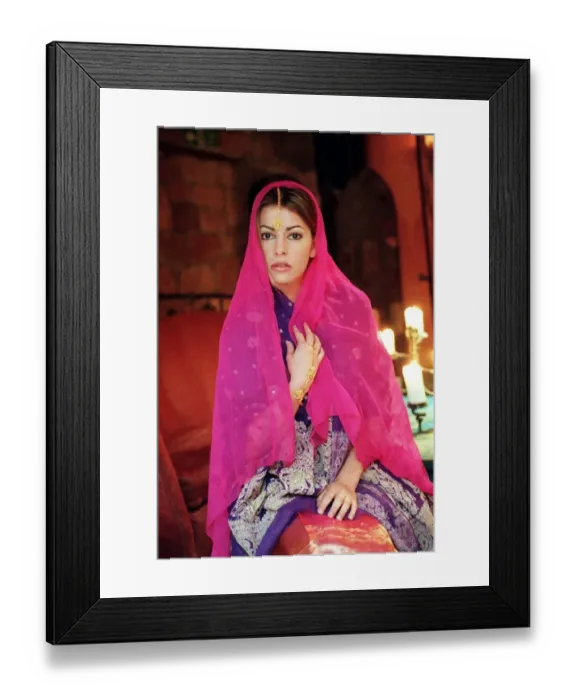 Framed Print : Indian Fashion 1999 pink sari scarf Framed Print : Indian Fashion 1999 pink sari scarf