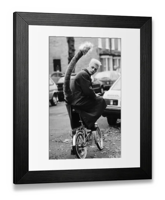 Framed Print : Chris Packham of The Really Wild Show with a tail in 1987