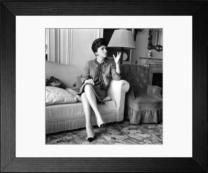 Framed Print : Gina Lollobrigida actress pictured in the Savoy Hotel in London in 1963 Y2K