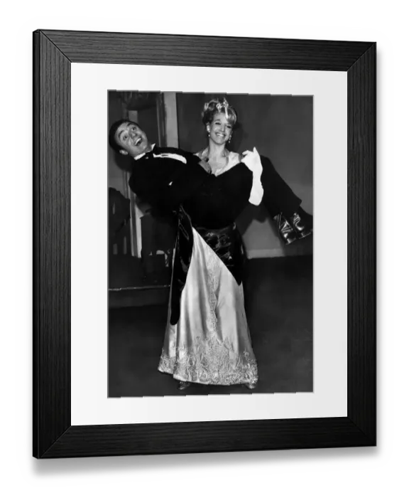 Framed Print : Gerry Marsden Singer Composer in the musical Charlie Girl being carried by