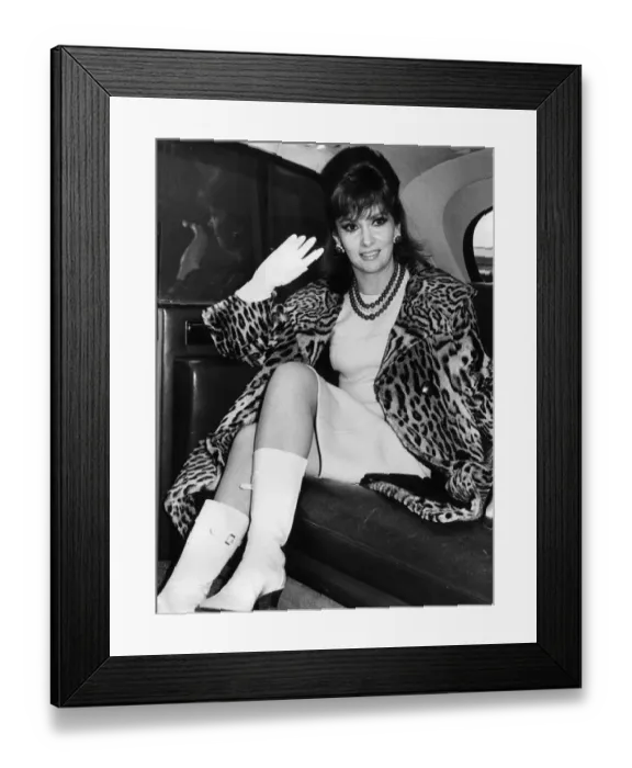 Framed Print : Gina Lollobrigida Italian actress sitting in the back of a car