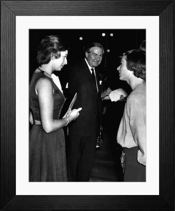 Framed Print : James Callaghan Labour politician with Princess Alexandra talking to actor