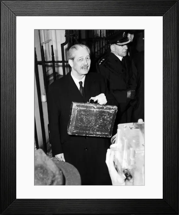 Framed Print : Harold MacMillan Chancellor of the Exchequer leaving Number 11 Downing Street with Framed Print : Harold MacMillan Chancellor of the Exchequer leaving Number 11 Downing Street with