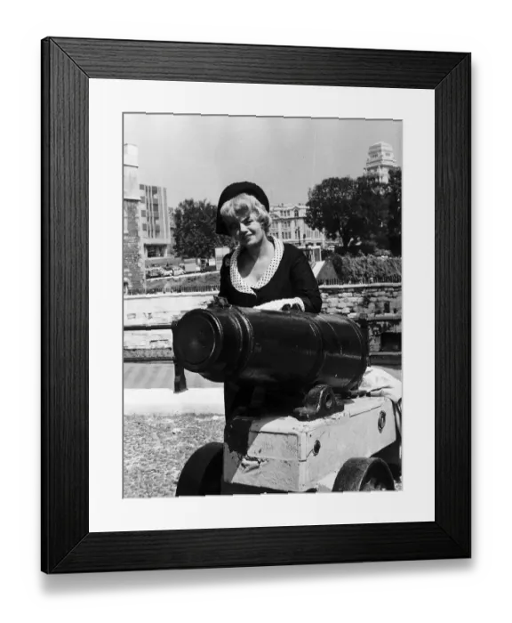 Framed Print : Shelley Winters actress at the Tower of London Framed Print : Shelley Winters actress at the Tower of London