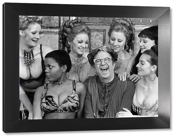 Phil Silvers Jan 1974 the celebrated American actor and comedian seen with the sexy girls