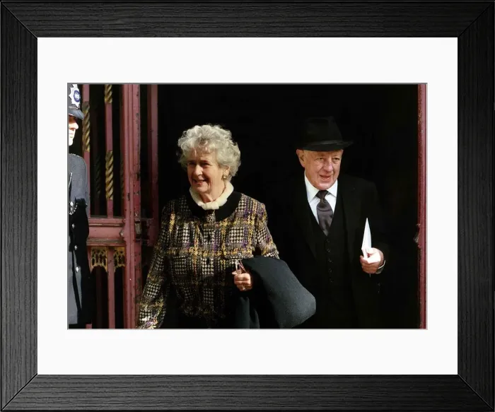 Framed Print : Peggy Ashcroft Actress with actor Alec Guinness October 1989 Framed Print : Peggy Ashcroft Actress with actor Alec Guinness October 1989