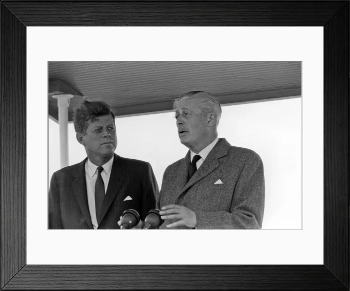Framed Print : President John F Kennedy on a vist to England Pictured with Prime Minister Harold Framed Print : President John F Kennedy on a vist to England Pictured with Prime Minister Harold