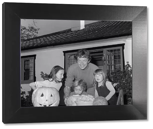 Ed Bishop with children and pumpkin October 1971 Ed Bishop Actor