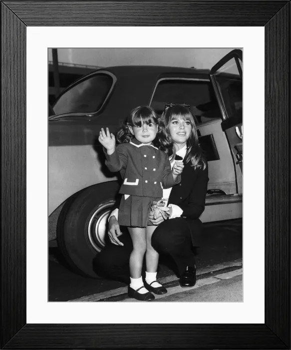 Framed Print : Britt Ekland with her daughter left London for New York for the filming of THE NIGHT THEY Framed Print : Britt Ekland with her daughter left London for New York for the filming of THE NIGHT THEY