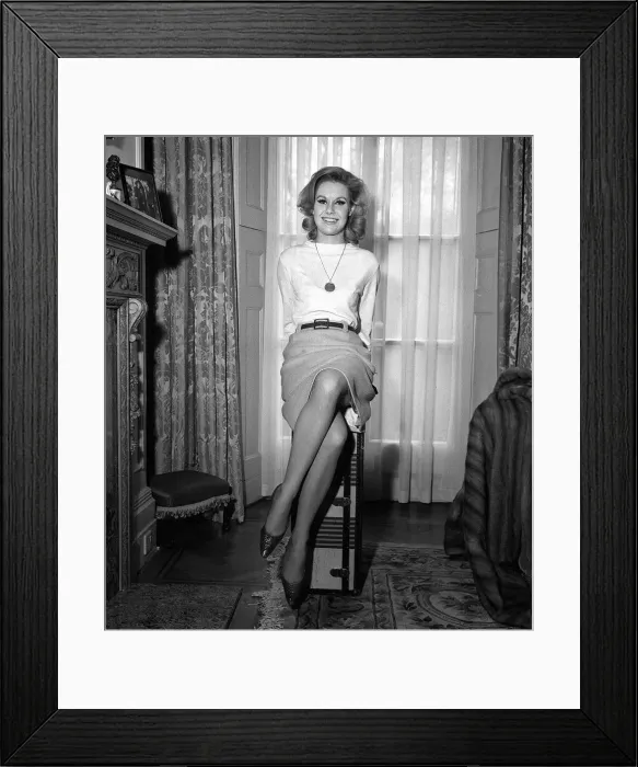 Framed Print : Suzanna Leigh actress daughter of a Mayfair property owner is shortly off to star in her