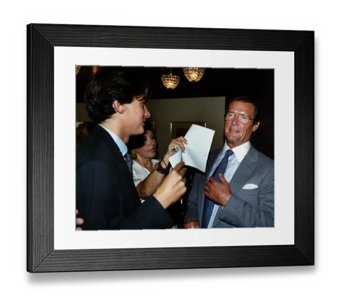 Framed Print : Roger Moore Actor James Bond with wife Luisa and son Geoffrey at a Variety Club tribute Framed Print : Roger Moore Actor James Bond with wife Luisa and son Geoffrey at a Variety Club tribute