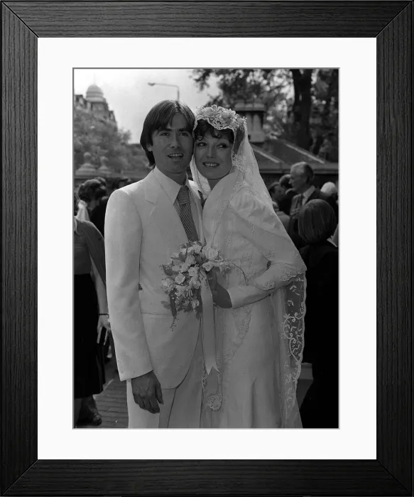 Framed Print : Rula Lenska star of Rock Follies married actor Brian Deacon in London June