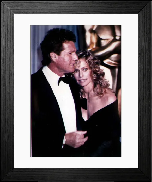 Framed Print : Ryan O Neal actor with actress Farrah Fawcett at The Academy Awards Framed Print : Ryan O Neal actor with actress Farrah Fawcett at The Academy Awards