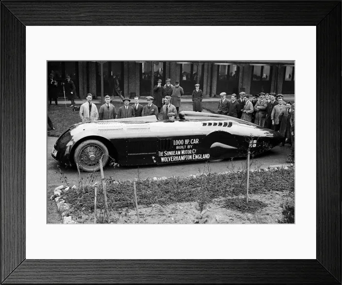 Framed Print : The 1, 000 h. p Sunbeam car in which major H. O. D Segrave attempted to break the world Framed Print : The 1, 000 h. p Sunbeam car in which major H. O. D Segrave attempted to break the world