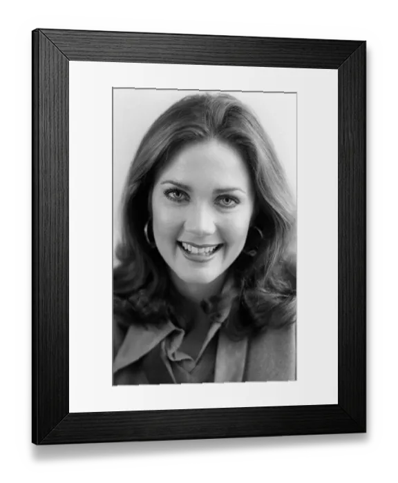 Framed Print : Lynda Carter american actress who played the part of the superhero Wonder Woman