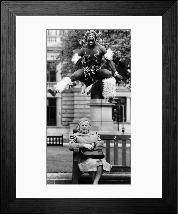 Framed Print : Mandla Lande African dancer from South African group Amampondo in Glasgow for Mayfest Framed Print : Mandla Lande African dancer from South African group Amampondo in Glasgow for Mayfest