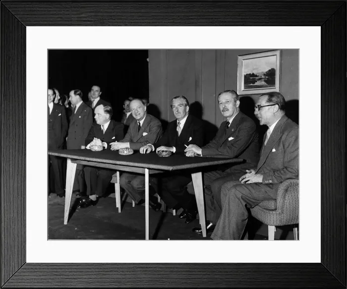 Framed Print : Sir Anthony Eden (centre) with Ian Macleod Rab Butler and Harold MacMillan 1955 Framed Print : Sir Anthony Eden (centre) with Ian Macleod Rab Butler and Harold MacMillan 1955