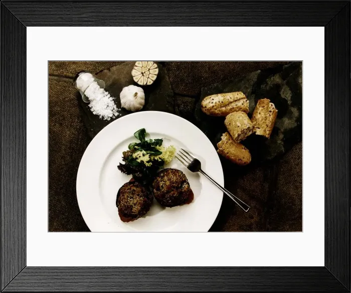 Framed Print : Garlic mushrooms on toast by Nick Nairn August 1997 Framed Print : Garlic mushrooms on toast by Nick Nairn August 1997