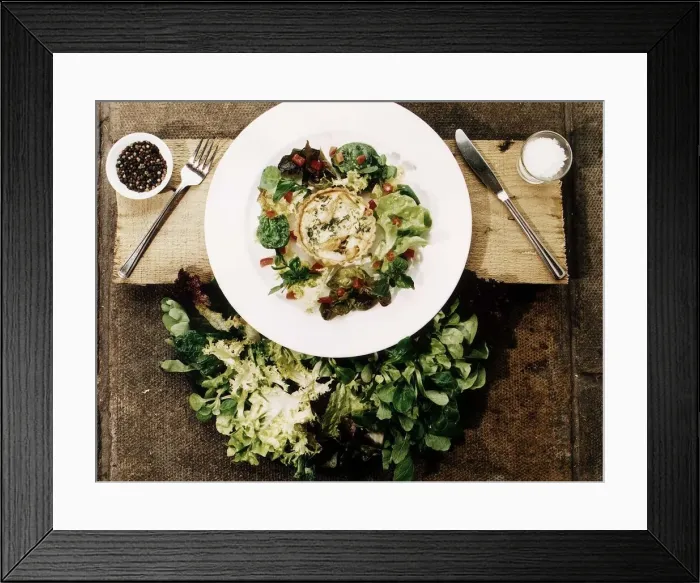 Framed Print : Food Arbroath smokie tart and salad August 1997
