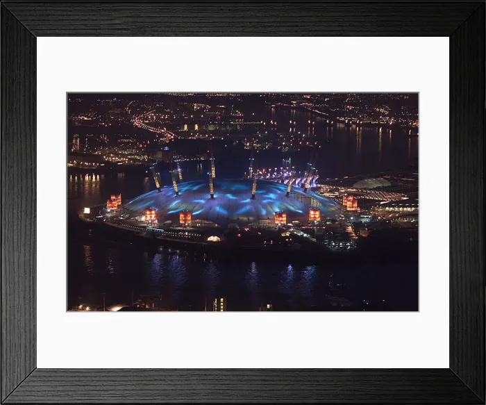 Framed Print : The Millennium Dome at Greenwich December 1999 at night from the roof of Canary Framed Print : The Millennium Dome at Greenwich December 1999 at night from the roof of Canary