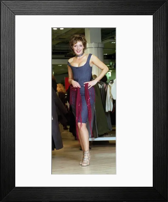 Framed Print : Carol Vorderman TV Presenter October 1999 wearing outfit she found at Top Shop Framed Print : Carol Vorderman TV Presenter October 1999 wearing outfit she found at Top Shop
