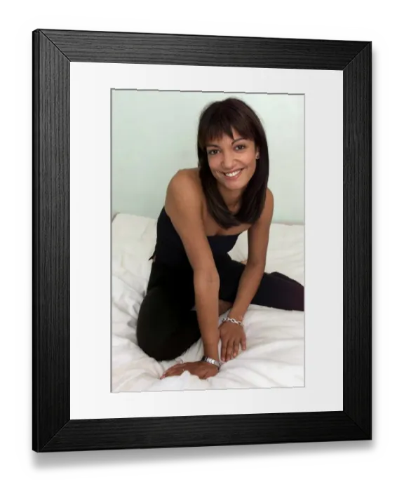 Framed Print : Simone Panjwani August 1999 TV Presenter from West London Framed Print : Simone Panjwani August 1999 TV Presenter from West London