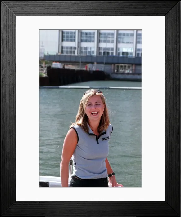 Framed Print : Phillippa Forrester TV presenter August 1999 at Docklands London on Water Festival