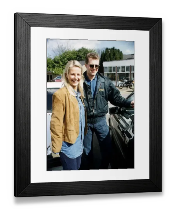 Framed Print : Ulrika Jonsson TV Presenter with Husband