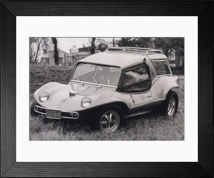 Framed Print : American designed Kyote II buggy. A glass fibre bodied car based on a VW Beatle chasis Framed Print : American designed Kyote II buggy. A glass fibre bodied car based on a VW Beatle chasis