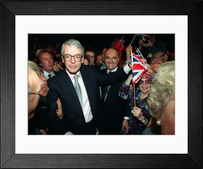 Framed Print : John Major Prime Minister goes walkabout after his speech at the Tory Party Conference Framed Print : John Major Prime Minister goes walkabout after his speech at the Tory Party Conference