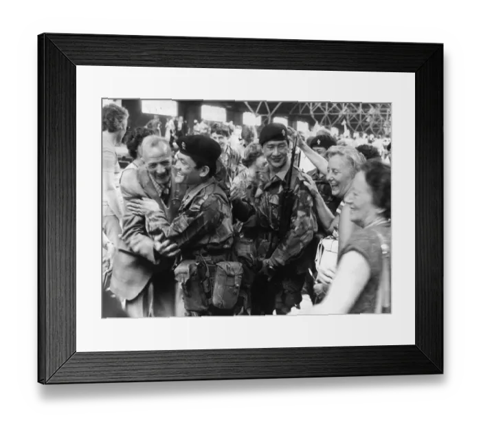 Framed Print : Southampton put on a special welcome for the hospital ship Uganda August 1982