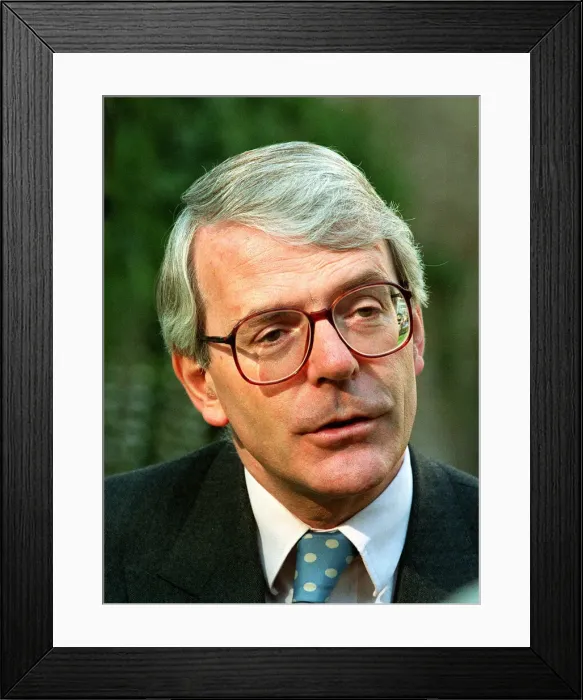 Framed Print : John Major Conservative Prime Minister after addressing reporters in the garden of Number Framed Print : John Major Conservative Prime Minister after addressing reporters in the garden of Number