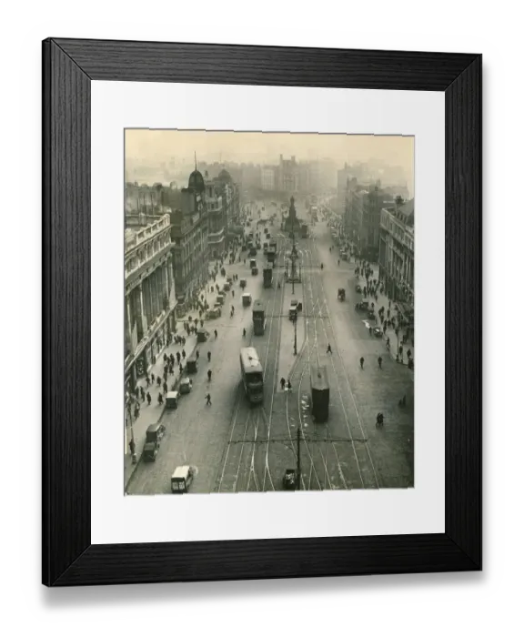 Framed Print : Nelson Pillar in O Connell Street, Dublin lies in the way of traffic December Framed Print : Nelson Pillar in O Connell Street, Dublin lies in the way of traffic December