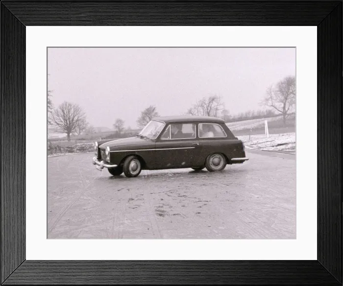 Framed Print : Monte Carlo skid track school January 1960 A Mini takes a sharp turn Mini Car Framed Print : Monte Carlo skid track school January 1960 A Mini takes a sharp turn Mini Car