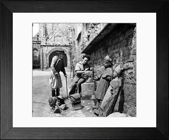 Framed Print : Brittany France Carver of Saints. Job Le Gall. Brittany french men locals Framed Print : Brittany France Carver of Saints. Job Le Gall. Brittany french men locals
