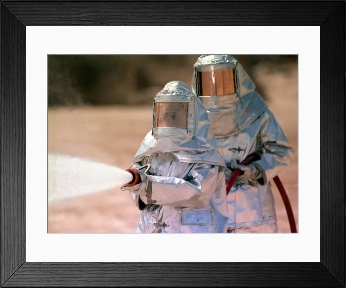 Framed Print : US Marines Fire Fighters training in Saudi Arabia Gulf War following the Gulf War in Framed Print : US Marines Fire Fighters training in Saudi Arabia Gulf War following the Gulf War in