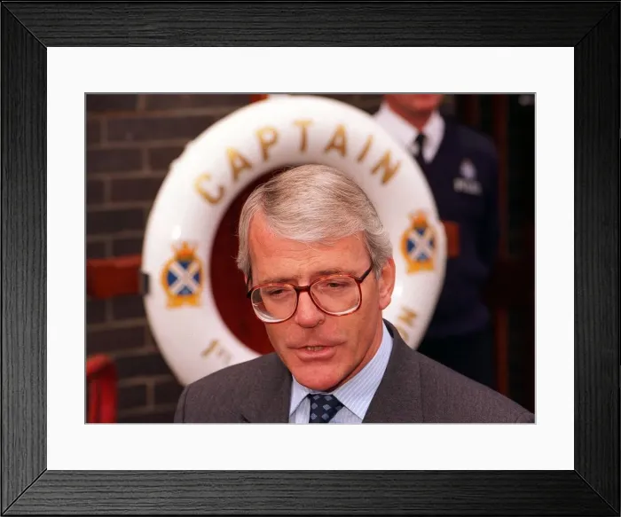 Framed Print : Prime Minister John Major seen here at the Royal Navy Base Fraslane for
