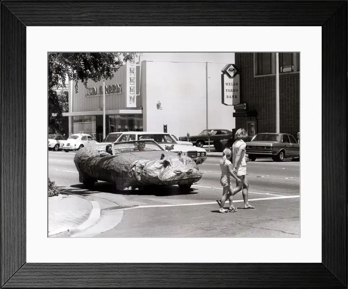 Framed Print : Hippomobile, Sculptor Albert Guibara of California has designed the ideal car for Framed Print : Hippomobile, Sculptor Albert Guibara of California has designed the ideal car for