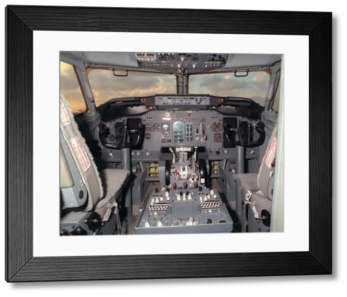Framed Print : Aircraft Boeing 737-400 cockpit Jan 1989 Framed Print : Aircraft Boeing 737-400 cockpit Jan 1989