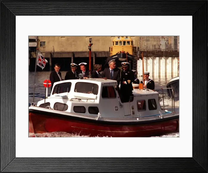Framed Print : HMS Repulse decommissioning at Faslane nuclear submarine base attended by John Major Framed Print : HMS Repulse decommissioning at Faslane nuclear submarine base attended by John Major