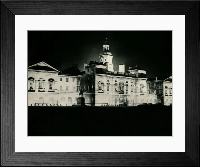 Framed Print : Horseguards Parade illuminated and floodlit for the silver jubilee celebration for King Framed Print : Horseguards Parade illuminated and floodlit for the silver jubilee celebration for King
