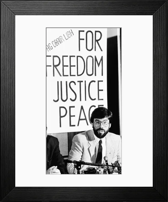Framed Print : Gerry Adams outlining Sein Fein Manifesto Framed Print : Gerry Adams outlining Sein Fein Manifesto