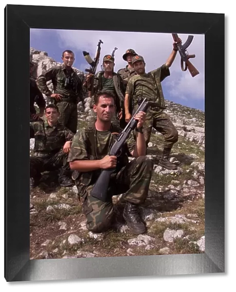 Scene at the KLA front line positions inside Kosovo June 99 as the fighters
