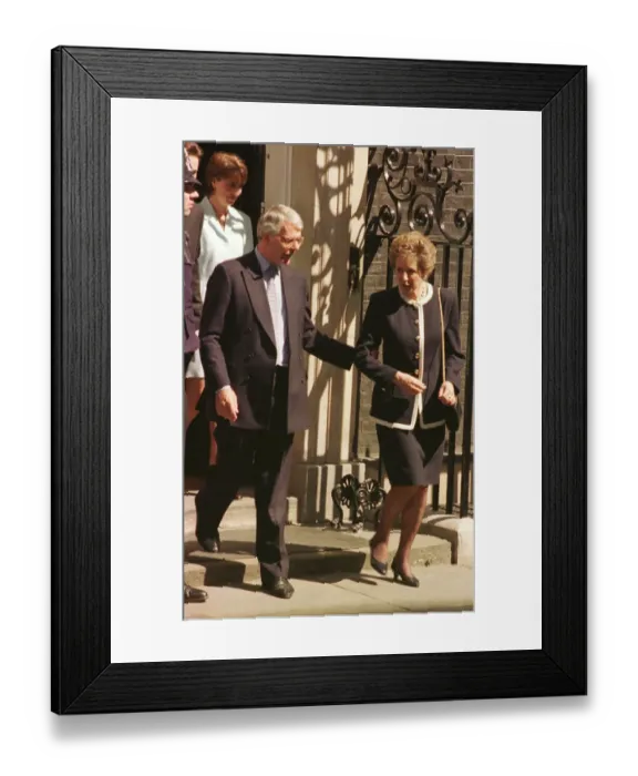 Framed Print : John Major MP former Tory Conservative Prime Minister leaves number 10 Downing Street
