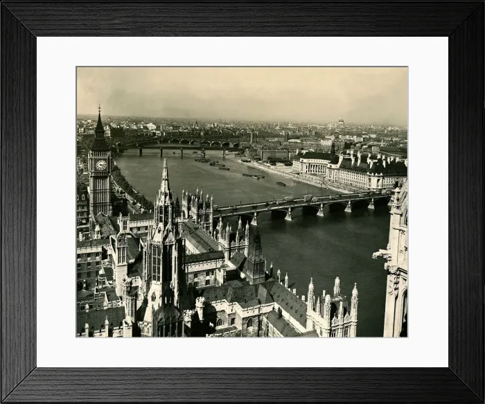 Framed Print : A view of the London skyline taken from The Palace of Westminster showing Big Ben Framed Print : A view of the London skyline taken from The Palace of Westminster showing Big Ben