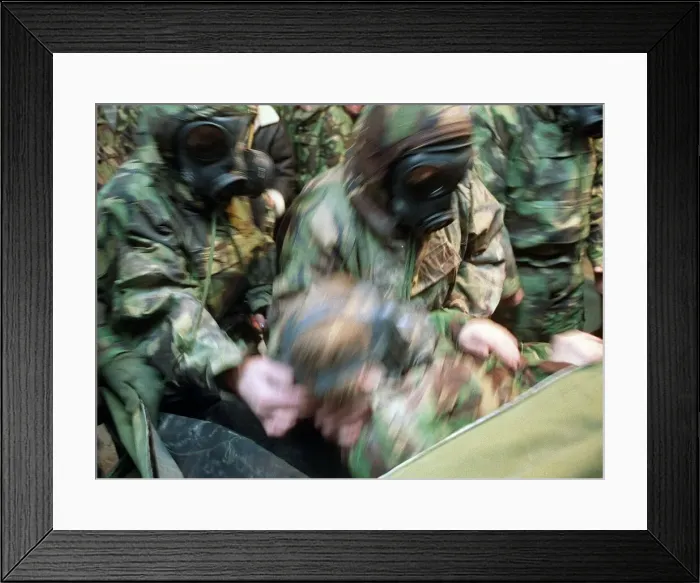 Framed Print : Army medics training for Gulf War January 1991 Framed Print : Army medics training for Gulf War January 1991