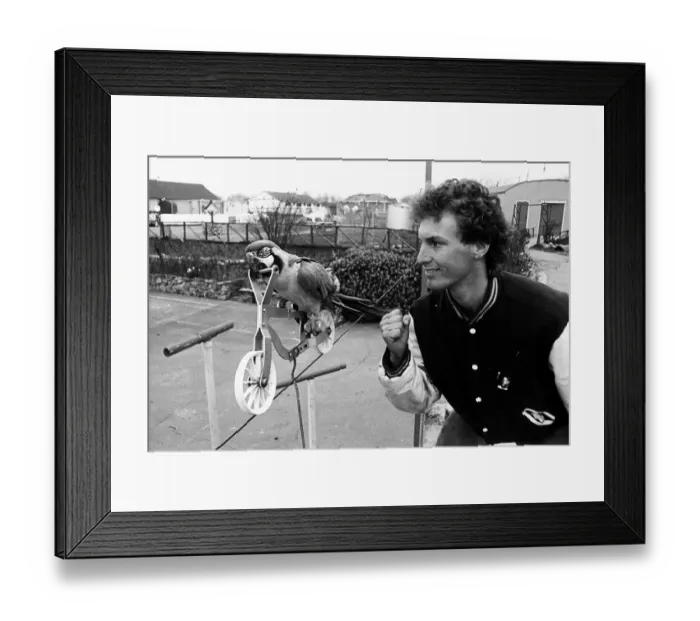 Framed Print : Chiquita the Tightrope Cycling Parrot 1980